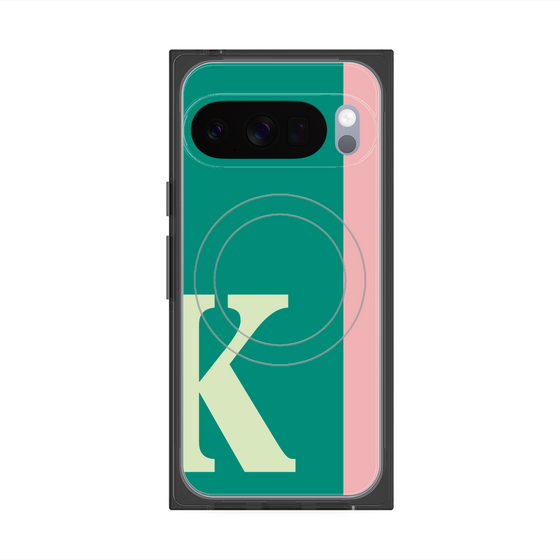 プレミアムスクエアケース with Pixelsnap［ オリジナル - initial color line - K green ］