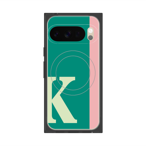 プレミアムスクエアケース with Pixelsnap［ オリジナル - initial color line - K green ］