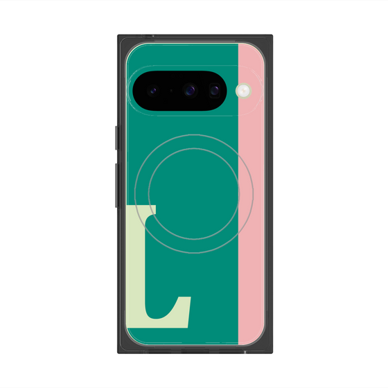 プレミアムスクエアケース with Pixelsnap［ オリジナル - initial color line - L green ］