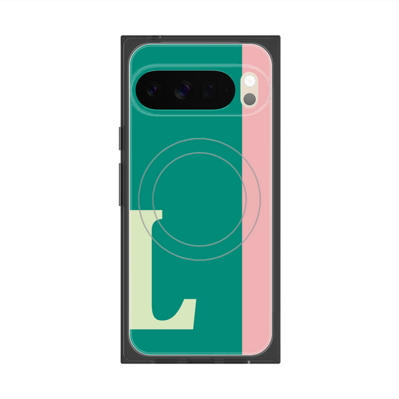 プレミアムスクエアケース with Pixelsnap［ オリジナル - initial color line - L green ］