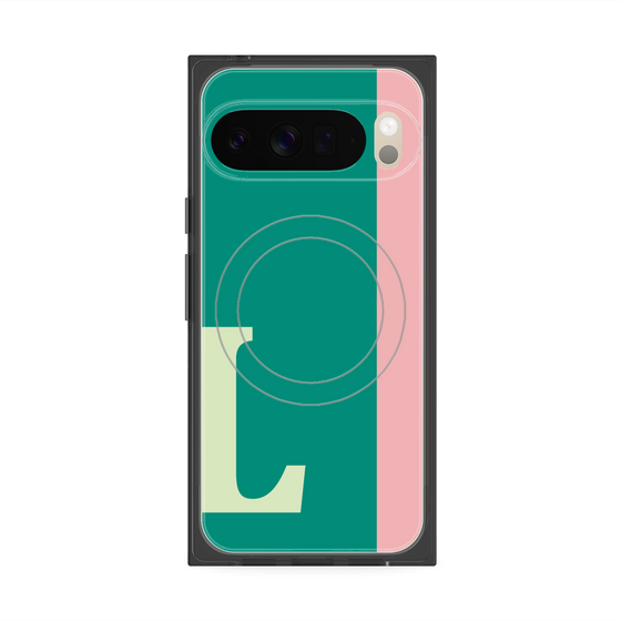 プレミアムスクエアケース with Pixelsnap［ オリジナル - initial color line - L green ］