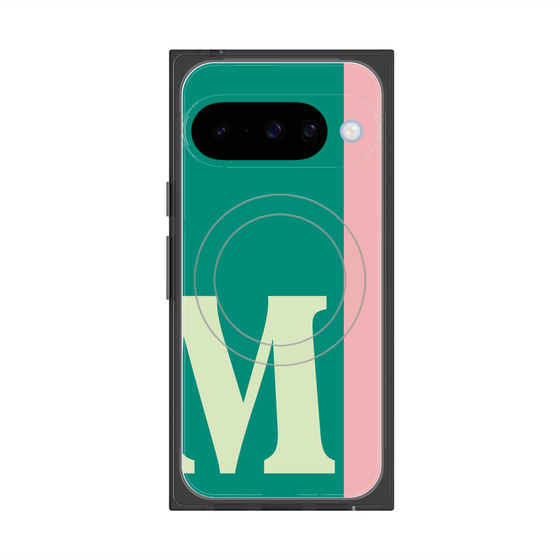 プレミアムスクエアケース with Pixelsnap［ オリジナル - initial color line - M green ］