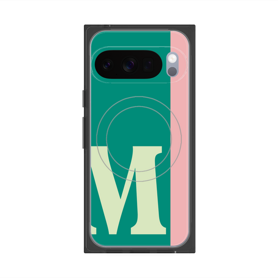 プレミアムスクエアケース with Pixelsnap［ オリジナル - initial color line - M green ］