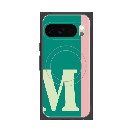 プレミアムスクエアケース with Pixelsnap［ オリジナル - initial color line - M green ］