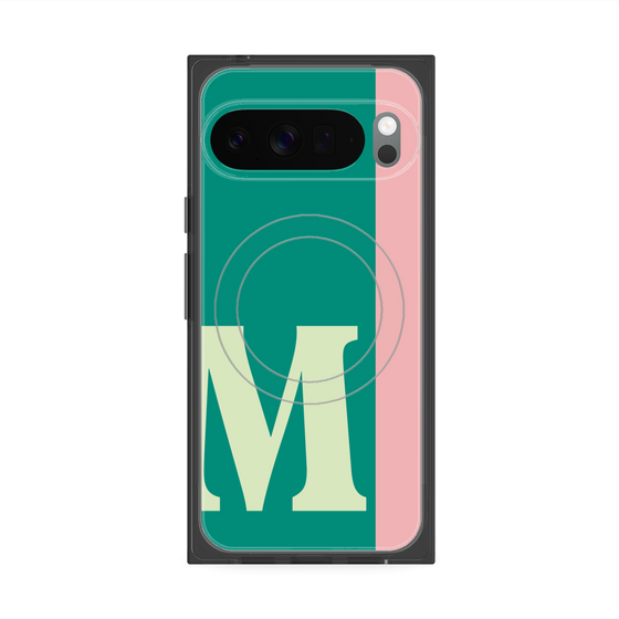 プレミアムスクエアケース with Pixelsnap［ オリジナル - initial color line - M green ］