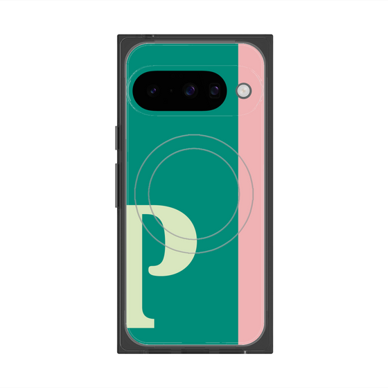 プレミアムスクエアケース with Pixelsnap［ オリジナル - initial color line - P green ］