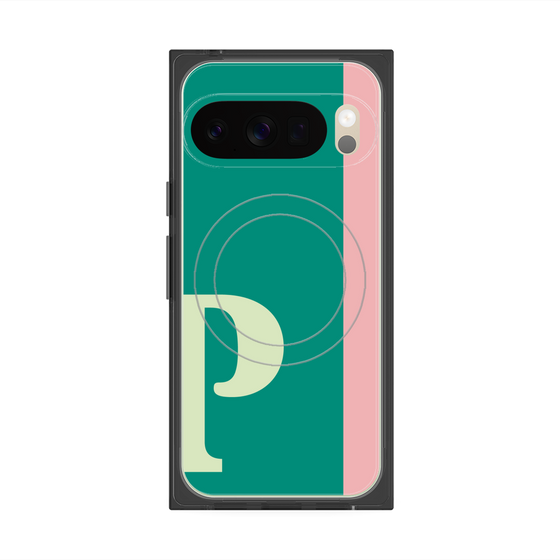 プレミアムスクエアケース with Pixelsnap［ オリジナル - initial color line - P green ］
