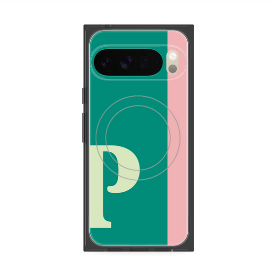 プレミアムスクエアケース with Pixelsnap［ オリジナル - initial color line - P green ］