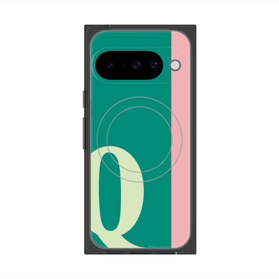 プレミアムスクエアケース with Pixelsnap［ オリジナル - initial color line - Q green ］
