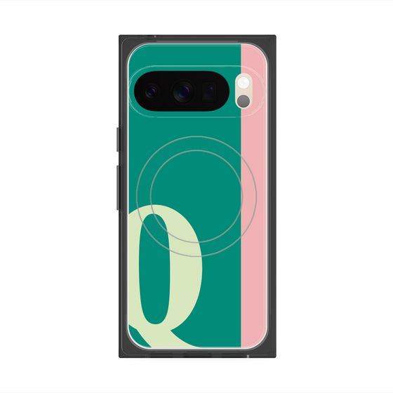 プレミアムスクエアケース with Pixelsnap［ オリジナル - initial color line - Q green ］