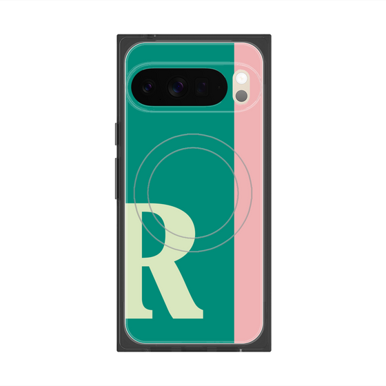 プレミアムスクエアケース with Pixelsnap［ オリジナル - initial color line - R green ］