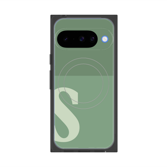 プレミアムスクエアケース with Pixelsnap［ オリジナル - initial two tone - S green ］