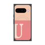 プレミアムスクエアケース with Pixelsnap［ オリジナル - initial two tone - U pink ］