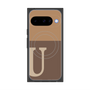 プレミアムスクエアケース with Pixelsnap［ オリジナル - initial two tone - U brown ］