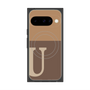 プレミアムスクエアケース with Pixelsnap［ オリジナル - initial two tone - U brown ］
