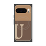 プレミアムスクエアケース with Pixelsnap［ オリジナル - initial two tone - U brown ］