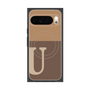 プレミアムスクエアケース with Pixelsnap［ オリジナル - initial two tone - U brown ］