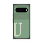 プレミアムスクエアケース with Pixelsnap［ オリジナル - initial two tone - U green ］