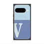 プレミアムスクエアケース with Pixelsnap［ オリジナル - initial two tone - V blue ］