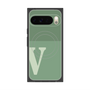 プレミアムスクエアケース with Pixelsnap［ オリジナル - initial two tone - V green ］