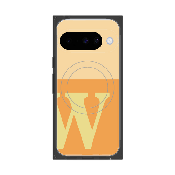 プレミアムスクエアケース with Pixelsnap［ オリジナル - initial two tone - W orange ］