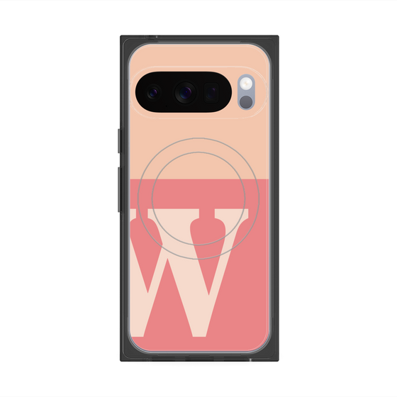 プレミアムスクエアケース with Pixelsnap［ オリジナル - initial two tone - W pink ］