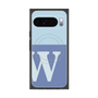 プレミアムスクエアケース with Pixelsnap［ オリジナル - initial two tone - W blue ］