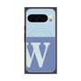 プレミアムスクエアケース with Pixelsnap［ オリジナル - initial two tone - W blue ］