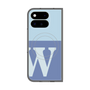 プレミアムスクエアケース with Pixelsnap［ オリジナル - initial two tone - W blue ］