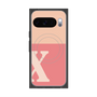プレミアムスクエアケース with Pixelsnap［ オリジナル - initial two tone - X pink ］
