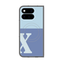 プレミアムスクエアケース with Pixelsnap［ オリジナル - initial two tone - X blue ］