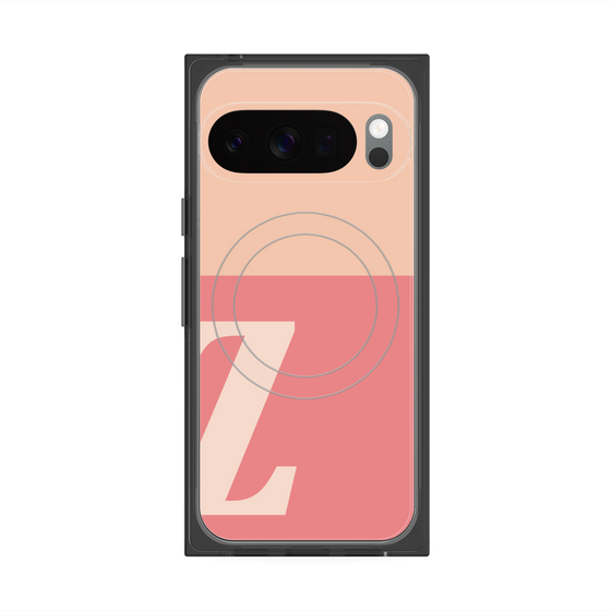 プレミアムスクエアケース with Pixelsnap［ オリジナル - initial two tone - Z pink ］
