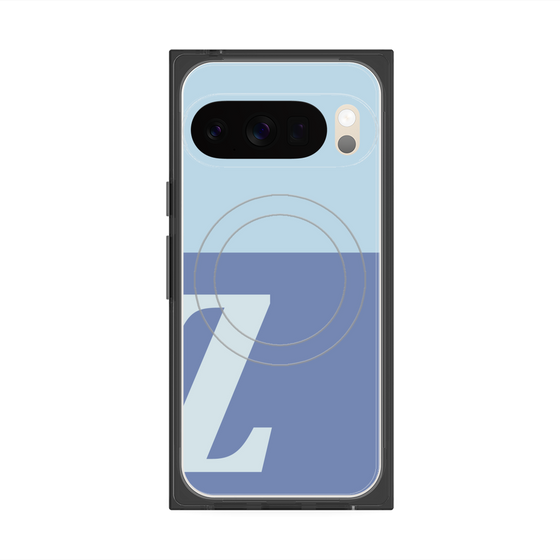 プレミアムスクエアケース with Pixelsnap［ オリジナル - initial two tone - Z blue ］