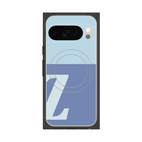 プレミアムスクエアケース with Pixelsnap［ オリジナル - initial two tone - Z blue ］