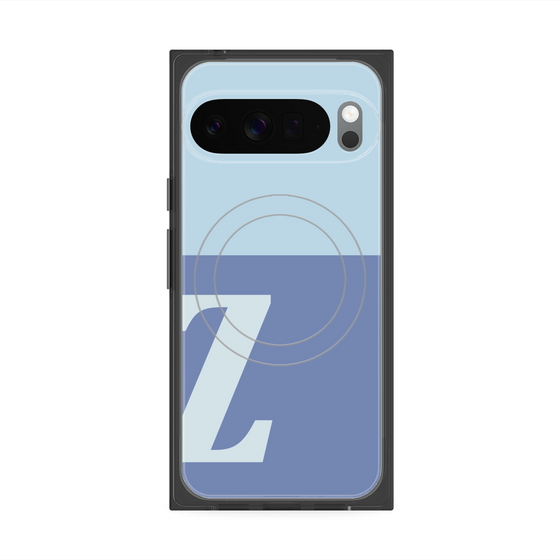プレミアムスクエアケース with Pixelsnap［ オリジナル - initial two tone - Z blue ］