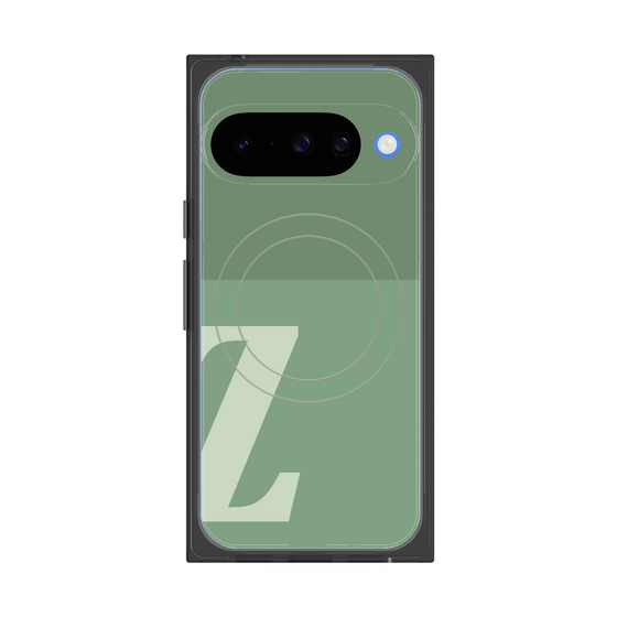 プレミアムスクエアケース with Pixelsnap［ オリジナル - initial two tone - Z green ］