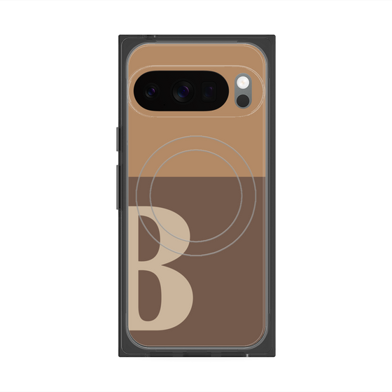 プレミアムスクエアケース with Pixelsnap［ オリジナル - initial two tone - B brown ］