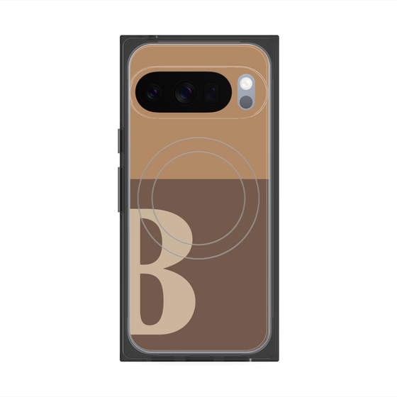 プレミアムスクエアケース with Pixelsnap［ オリジナル - initial two tone - B brown ］