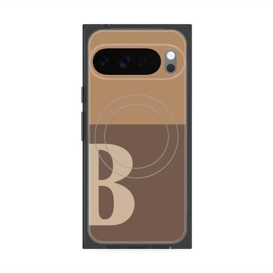 プレミアムスクエアケース with Pixelsnap［ オリジナル - initial two tone - B brown ］