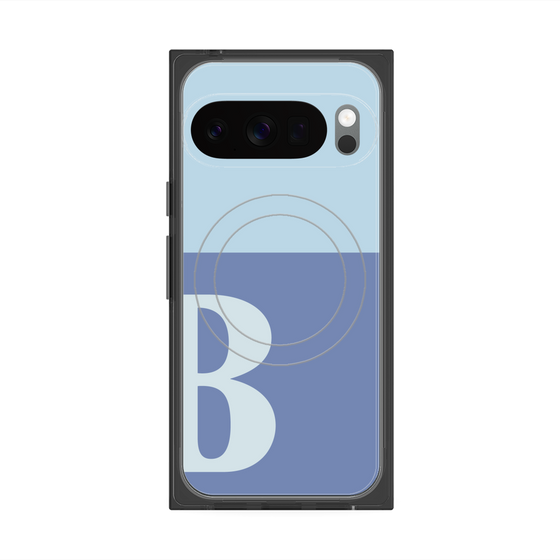 プレミアムスクエアケース with Pixelsnap［ オリジナル - initial two tone - B blue ］