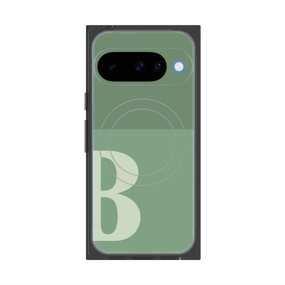 プレミアムスクエアケース with Pixelsnap［ オリジナル - initial two tone - B green ］