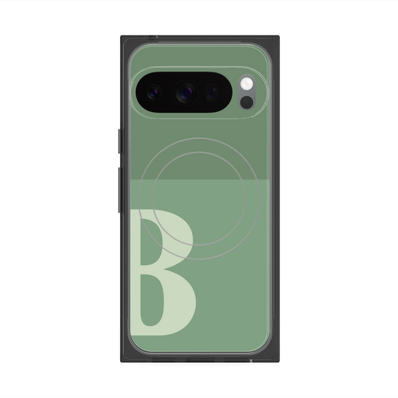プレミアムスクエアケース with Pixelsnap［ オリジナル - initial two tone - B green ］