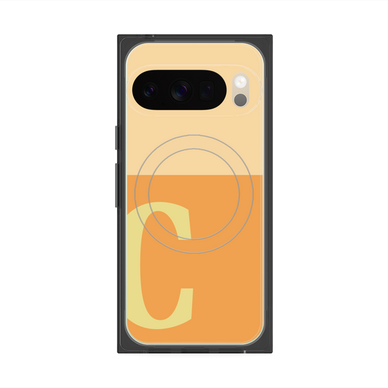 プレミアムスクエアケース with Pixelsnap［ オリジナル - initial two tone - C orange ］