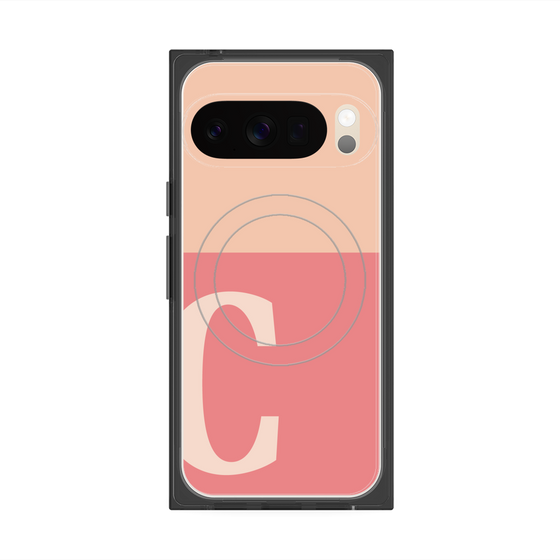 プレミアムスクエアケース with Pixelsnap［ オリジナル - initial two tone - C pink ］