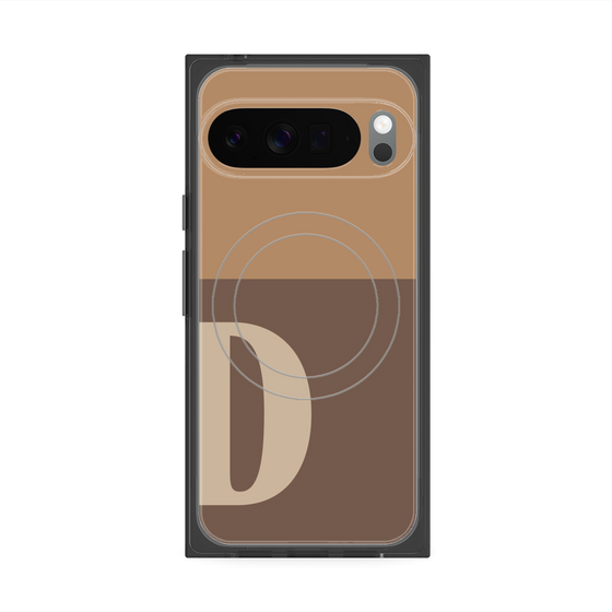 プレミアムスクエアケース with Pixelsnap［ オリジナル - initial two tone - D brown ］