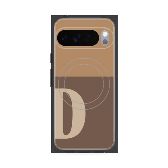 プレミアムスクエアケース with Pixelsnap［ オリジナル - initial two tone - D brown ］