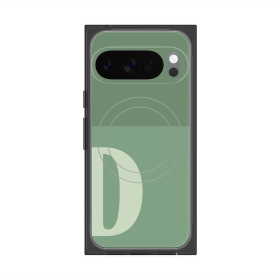 プレミアムスクエアケース with Pixelsnap［ オリジナル - initial two tone - D green ］