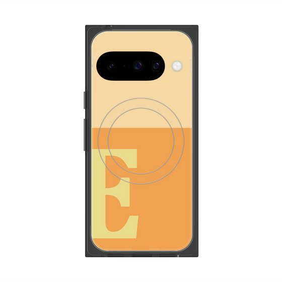 プレミアムスクエアケース with Pixelsnap［ オリジナル - initial two tone - E orange ］