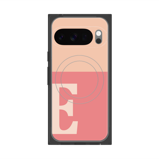 プレミアムスクエアケース with Pixelsnap［ オリジナル - initial two tone - E pink ］