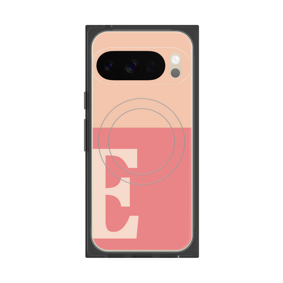 プレミアムスクエアケース with Pixelsnap［ オリジナル - initial two tone - E pink ］
